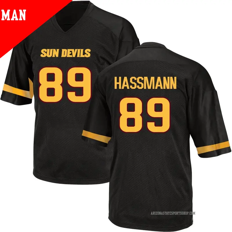Men's #89 Harry Hassmann Arizona State Sun Devils Replica Black Football College Jersey Men's #89 Harry Hassmann Arizona State Sun Devils Replica Black Football College Jersey