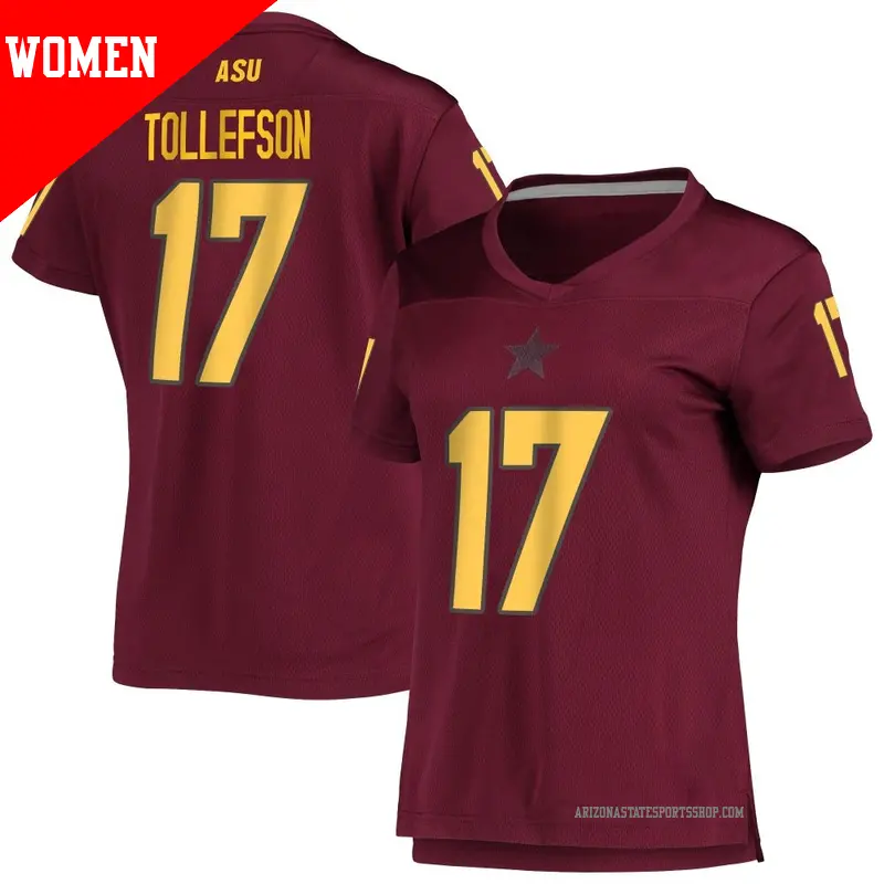 Women's #17 Michael Tollefson Arizona State Sun Devils Replica Maroon AEROREADY Football Jersey Women's #17 Michael Tollefson Arizona State Sun Devils Replica Maroon AEROREADY Football Jersey