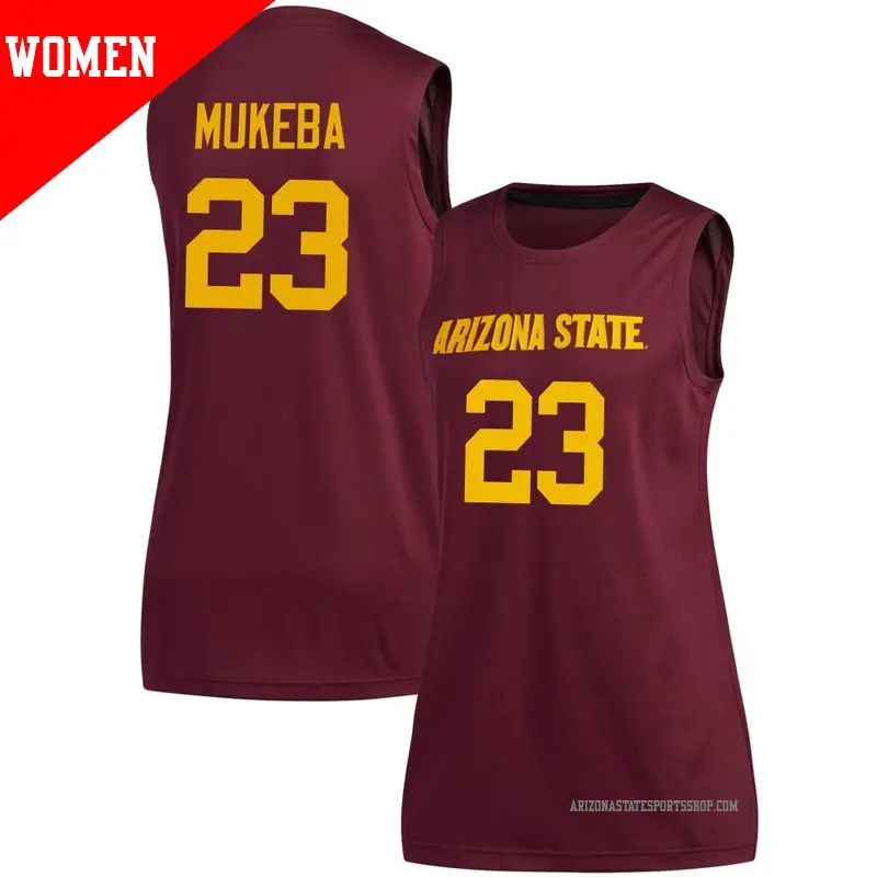 Women's #23 Allen Mukeba Arizona State Sun Devils Replica adidas Maroon Basketball Jersey Women's #23 Allen Mukeba Arizona State Sun Devils Replica adidas Maroon Basketball Jersey