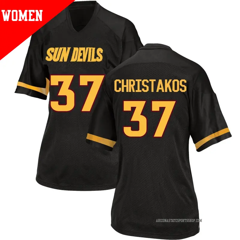 Women's #37 Tommy Christakos Arizona State Sun Devils Game Black Football College Jersey Women's #37 Tommy Christakos Arizona State Sun Devils Game Black Football College Jersey